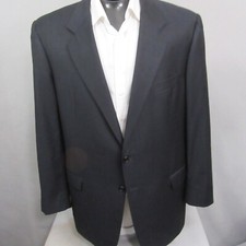 Hickey Freeman Mens Sport Coat 46L Blue Blazer Loro Piana Super 120s