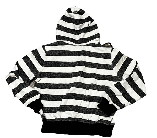 2008 Muppets Junior XXL 19 Kermit Graphic Hoodie Black & White Stripe Full Zip - Picture 3 of 6