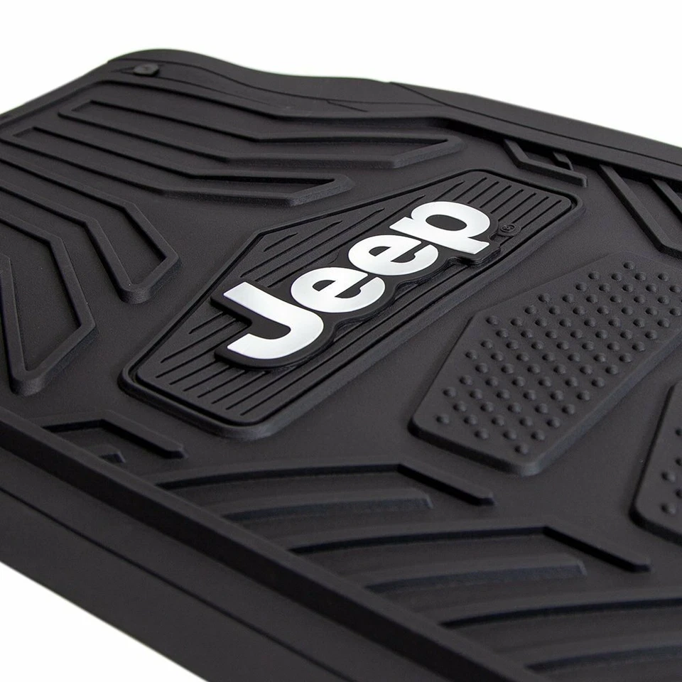 Alfombrillas de goma negras para todo tipo de clima 4 piezas Jeep Weatherpro para auto camión SUV Foto 3 de 4