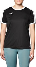 Puma Womens Dry Cell Liga Black White Vneck Short Sleeve Soccer Jersey NWT $28