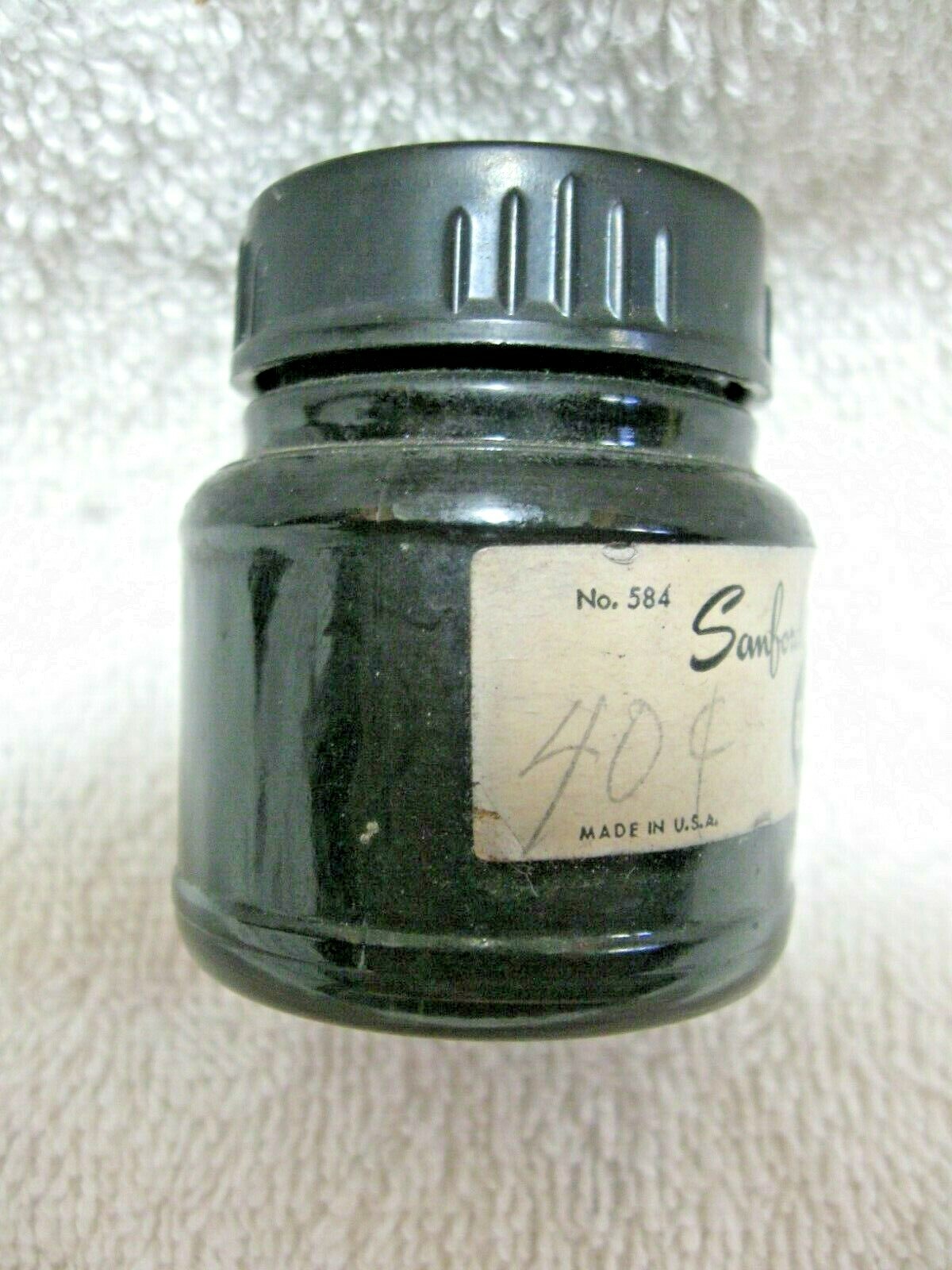 Vintage Collectible SANFORDS BLACK Quick Dry Stamp Pad Ink 1oz Bottle