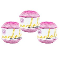 3 Pack Lion Brand Yarn 527-338F Mandala Sparkle Yarn, Aries