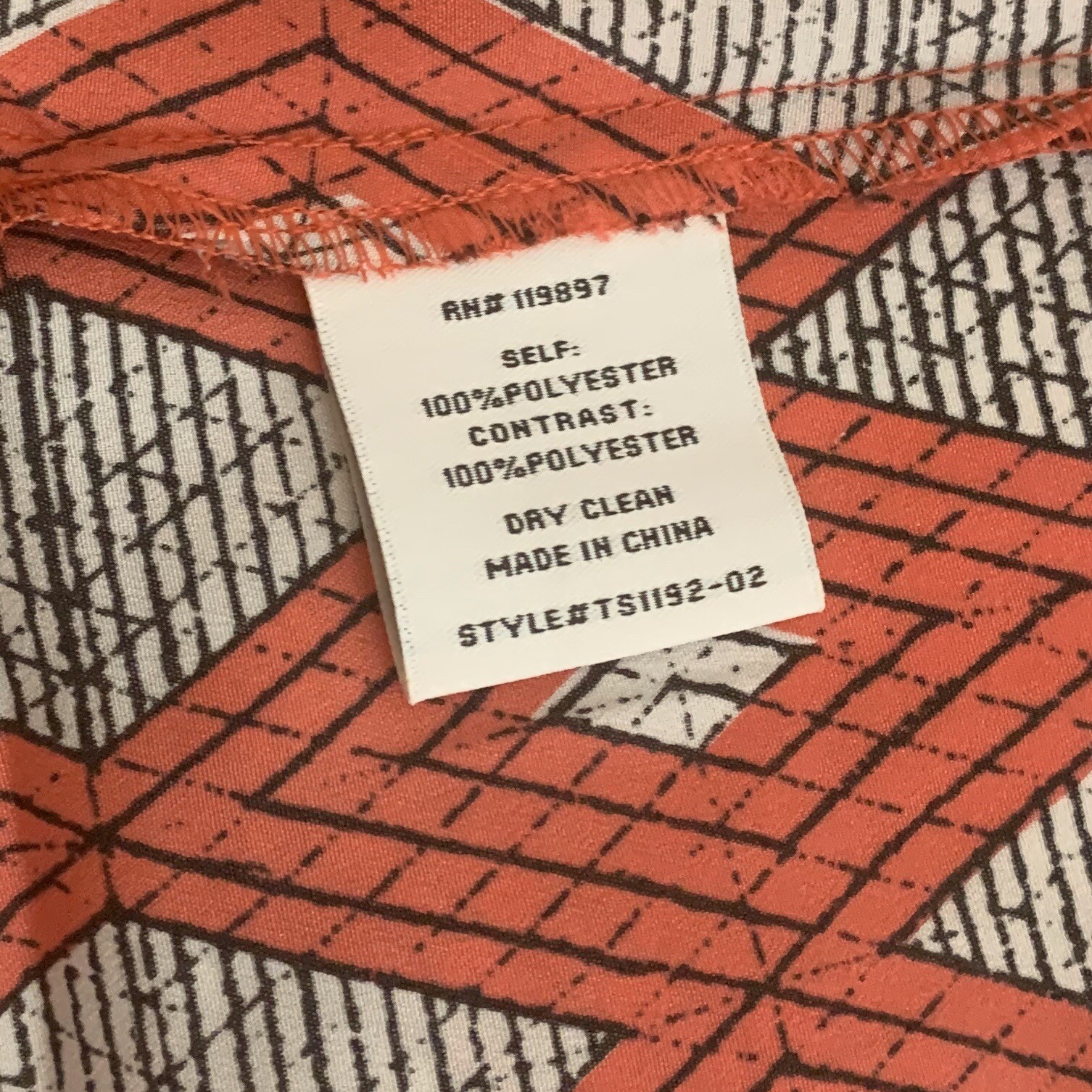 Collective Concepts Stitch Fix Crop Top Size Small Diamond Geometric Print Red