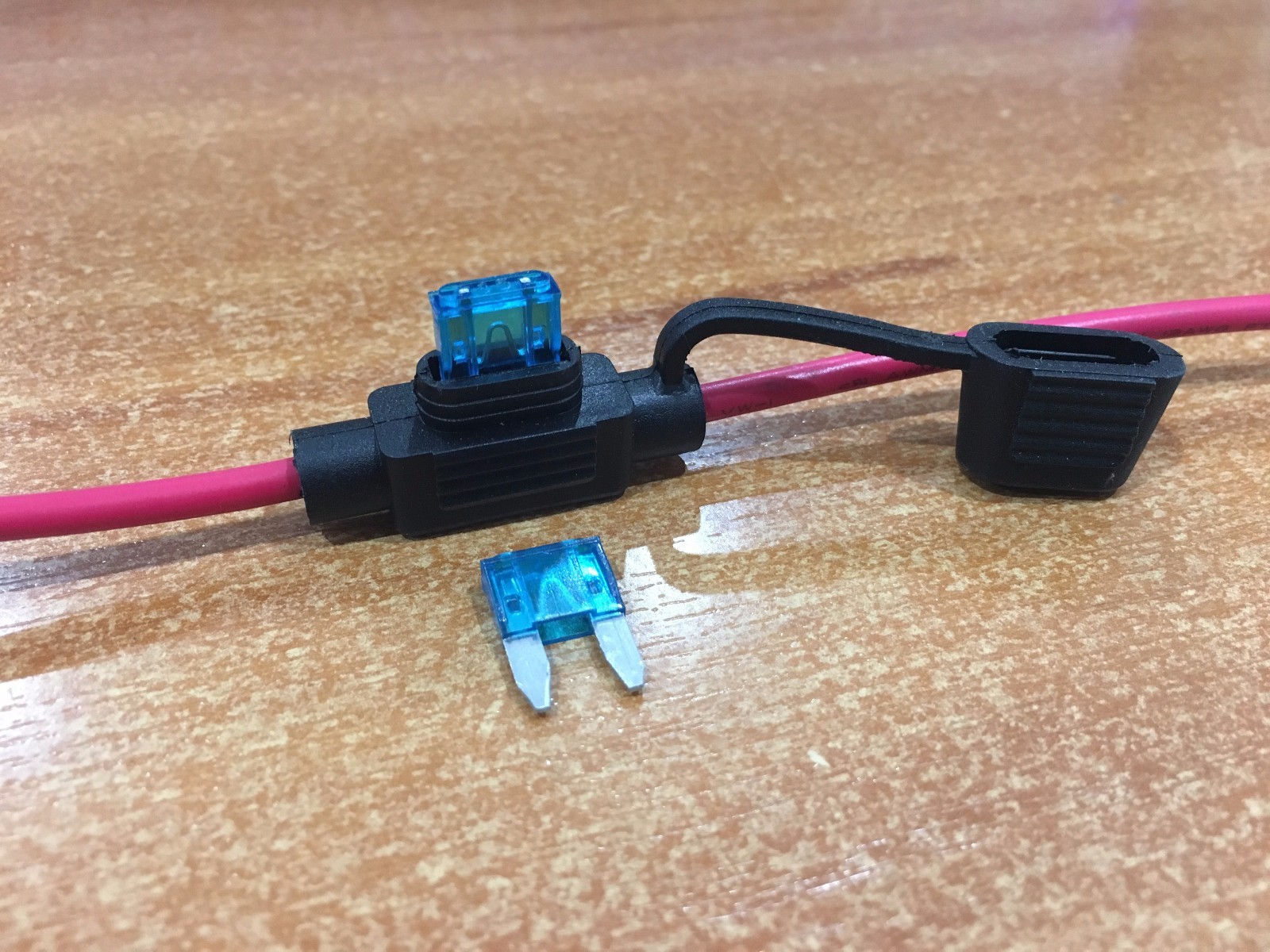 Inline Blade Fuse Holder 15 Amp Mini/Small Type 12 AWG Wire & 2 x