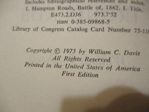 Book Duel Between The First Ironclads 1st Edition by William C. Davis 1975 - Picture 3 of 4