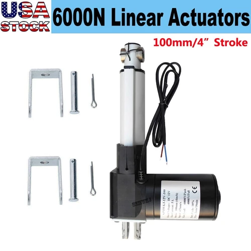 4" 6000N Electric Linear Actuator 1320 Pound Max Lift Heavy Duty 12V DC Motor CL