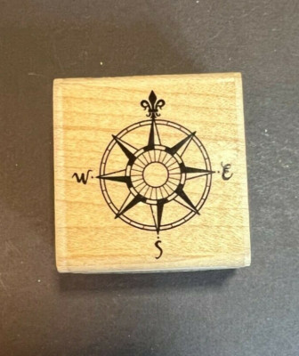 Stampabilities Compass Map Atlas Nautical rubber stamp D1024