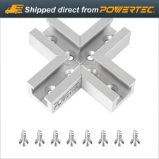 POWERTEC 71415 T-Track Intersection Kit For 3/8?? Mitered T Track 3x3 Inch