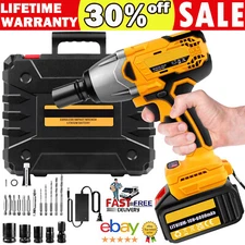 1800Nm Cordless Electric Impact Wrench 1/2'' High Power Driver + Li-ion Battery