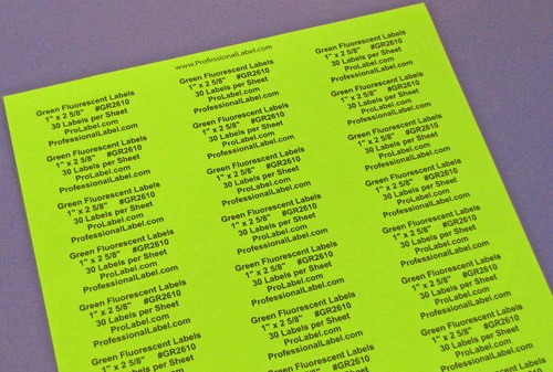 Dayglo fluoreszierend Dayglo grün 2 5/8 x 1 Zoll rechteckige Etiketten 50 Blatt GR2610 - Bild 5 von 7