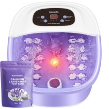 Foot Spa Massager with Heat, Bubbles  Vibration, 22 Rollers, Red Light, Adju...