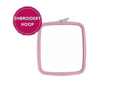 Nurge Square Pink Plastic Creolen / Frames - Perfect for Displaying Cross Stitch