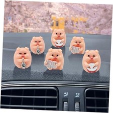 6PCS Mini Resin Car Rear View Mirror Ornaments - Cutegy Figurine Car Pig