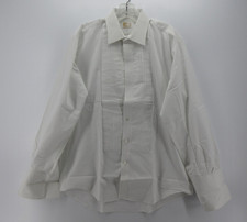 VINTAGE After Six Shirt Men 16 White Tuxedo Bib Pleated French Cuffs 70s Formal