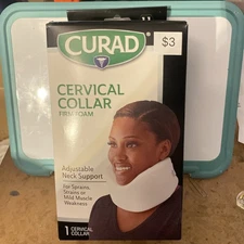 Curad Cervical Collar, Firm Foam Collar, Neck Support for Strains & Sprains