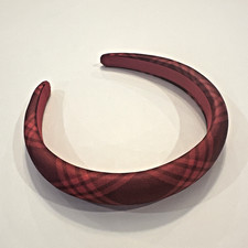 NWOT J. Crew Factory Red Plaid Padded Headband NEW Holiday Christmas Satin