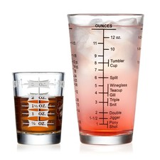 Libbey Mixology 2-Piece Measuring Glass Set, 16 oz, 4 16 Set 2