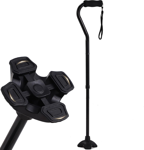 LIXIANG Foldable Offset Walking Cane Floral Printed 5-Level Adjustable Height - Picture 4 of 12