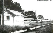 Riverton, Nebraska - Burlington Northern Railroad Depot RPPC Real Photo Postcard