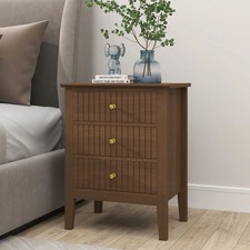 3 Drawer Bedside Table - Hales Dark Wood Range