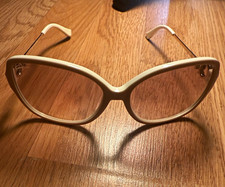 Salvatore Ferragamo SF671SR 607 Women s Sunglasses Ivory Gold Cat Eye Italy