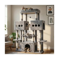 Hey-brother Cat Tree Tower, Large Sisal Scratching Posts with Big Platform, 3...