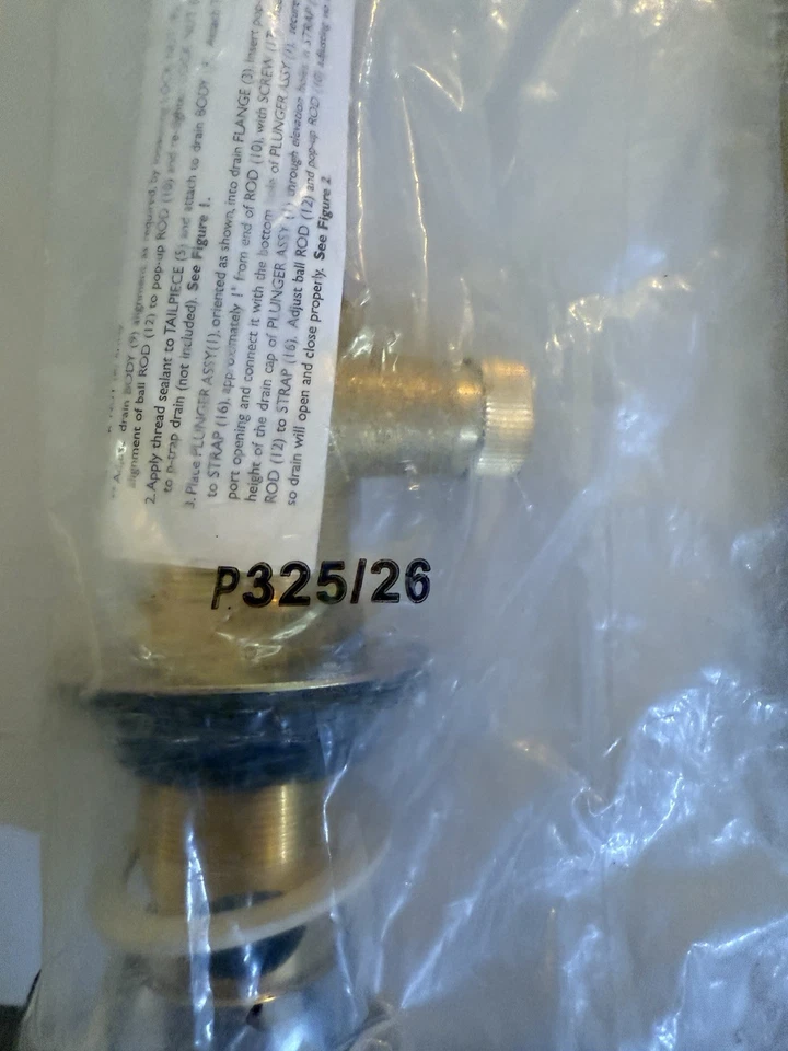 Conjunto de drenaje emergente de lavabo BRASSTECH 325/26 en cromo pulido con desbordamiento Foto 3 de 4