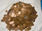 7.8 lbs Unsearched Wheat Pennies - Cents Bulk Lot Copper Coins - ±1100 Pennies