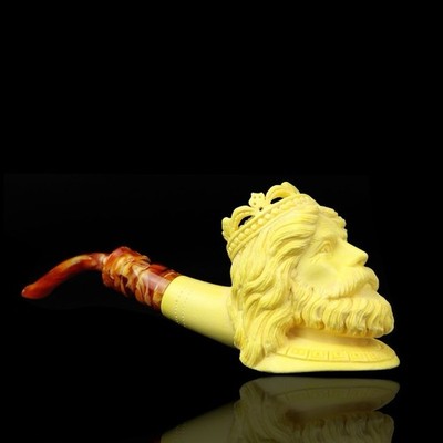 Crown King Pipe By Ege  Handmade Block Meerschaum-NEW With Fitted Case CASE#319