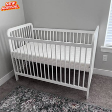 Cunas Para Bebes Convertible Cama Para Ni os Marco White Wooden Baby Crib NEW