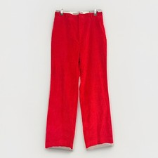Vintage 70  s Bright Red Corduroy Pants Lady Thompson Size 9/10 30  Waist
