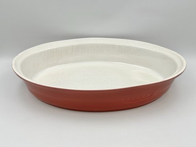 Pyrex Rot Keramik Bräter Oval Backen Retro Küche 35 cm x 24 cm