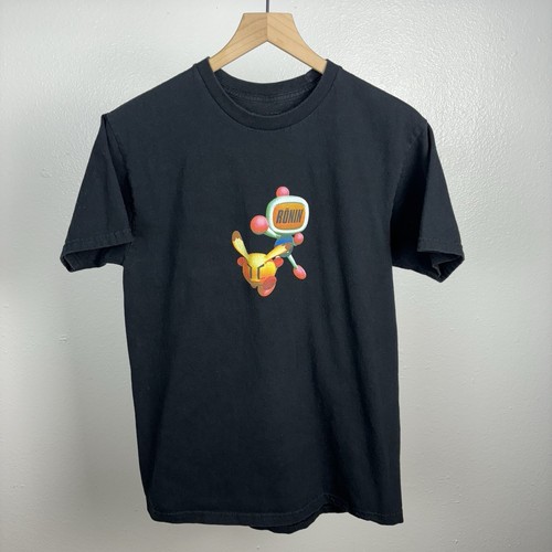 Y2K Bomberman Video Game Promo Rare Black T Shirt Konami Nintendo Size Medium