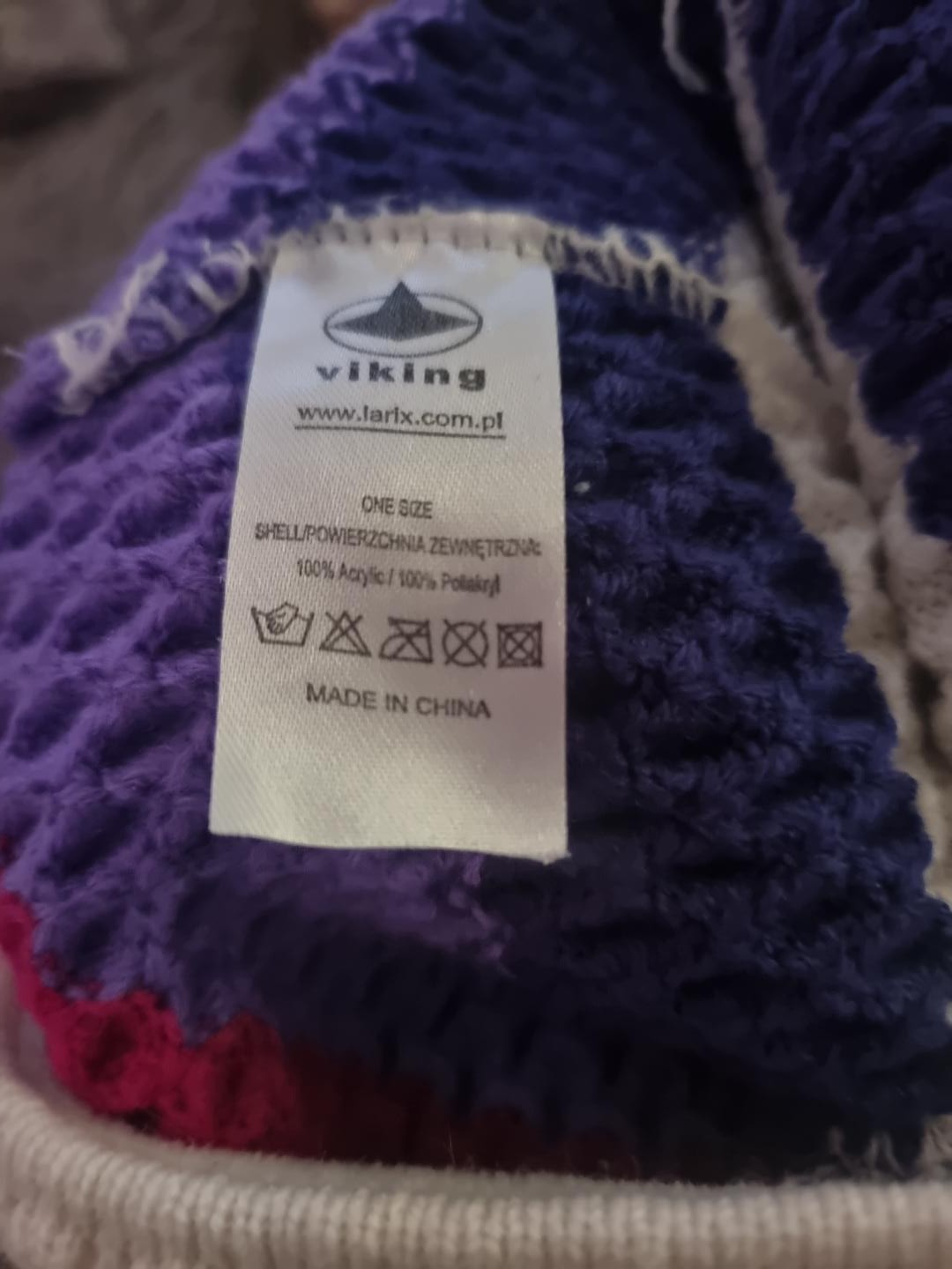 Viking Womens Beanie Hat One Size Pink Purple Blue Cream Fleece Lined Ski Winter image 8