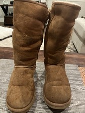 UGG Women  s Copper Color Suede Sheepskin Shearling Classic Tall 5815   Size 8