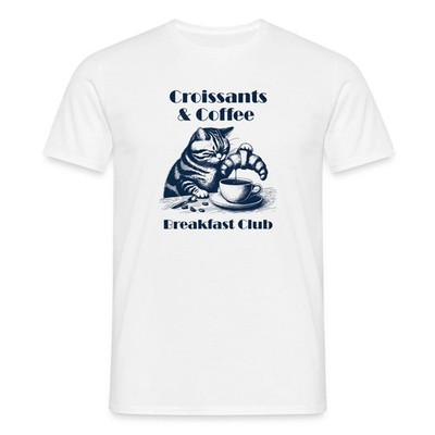 Coffee and Croissants Breakfast Club Männer T-Shirt