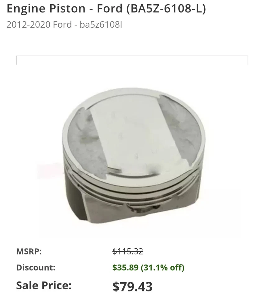 Pistón de motor original Ford BA5Z-6108-L Foto 2 de 4