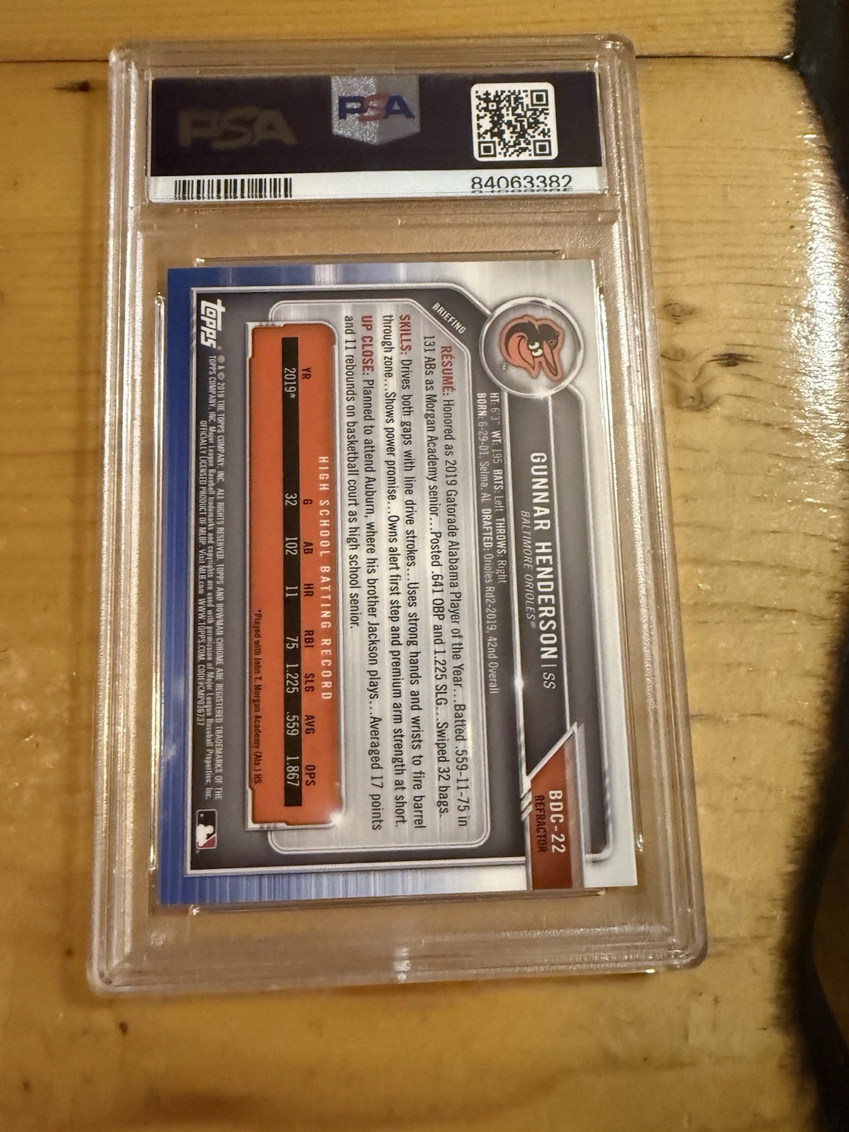 2019 Bowman Chrome Gunnar Henderson Chrome Refractor! Rookie Card PSA 9🔥 view 2