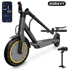 350W Foldable Electric Scooter With Seat 21 Miles Long Range Commuter E-Scooter