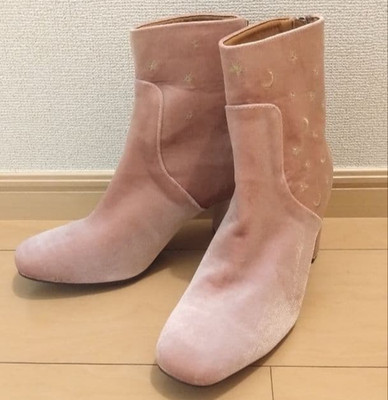 GU x Sailor Moon Shoes Short Boots High Ancle Pink Size L 23cm USED from Japan