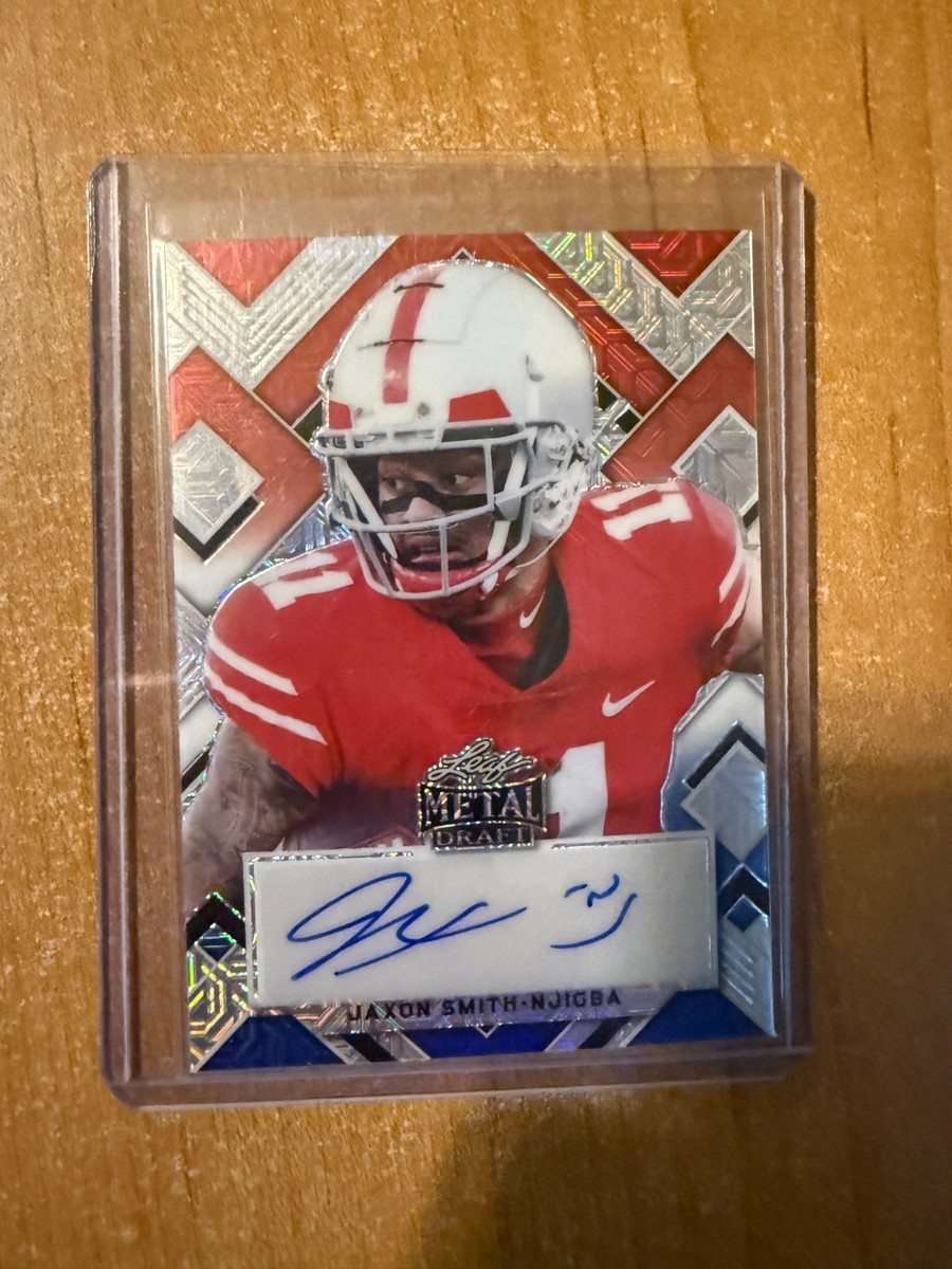 2022 Leaf Metal Draft - Jaxon Smith-Njigba - Red, White & Blue