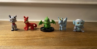 Lot of 5 Neopets Thinkway Mini Figures PVC Figurines Shoyru Cloud Ixi Stand 2003