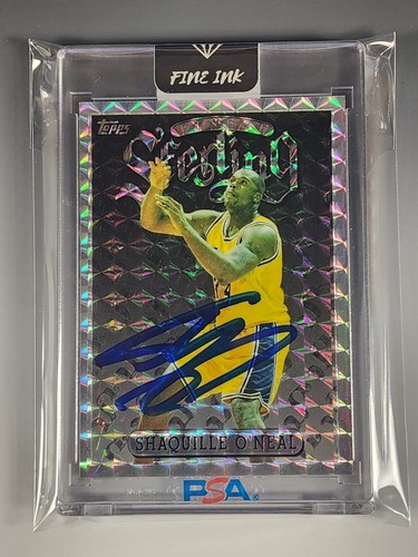 Shaquille O'Neal Signed 1997 Topps Sterling Refractor FINE-INK AUTO