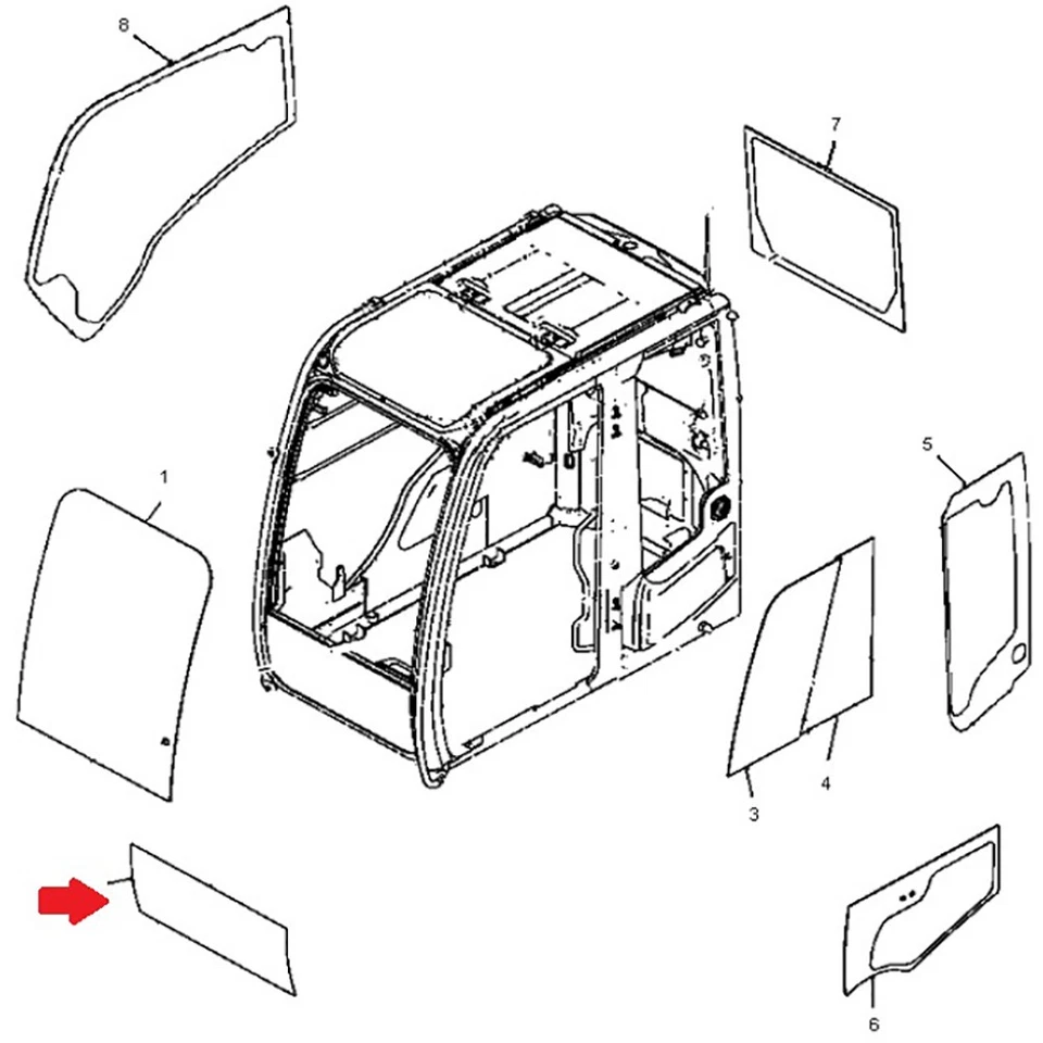 4651654 Front Lower Windshield Fits John Deere Excavator 350G 200D 240D 270D 350 - Image 4 of 4