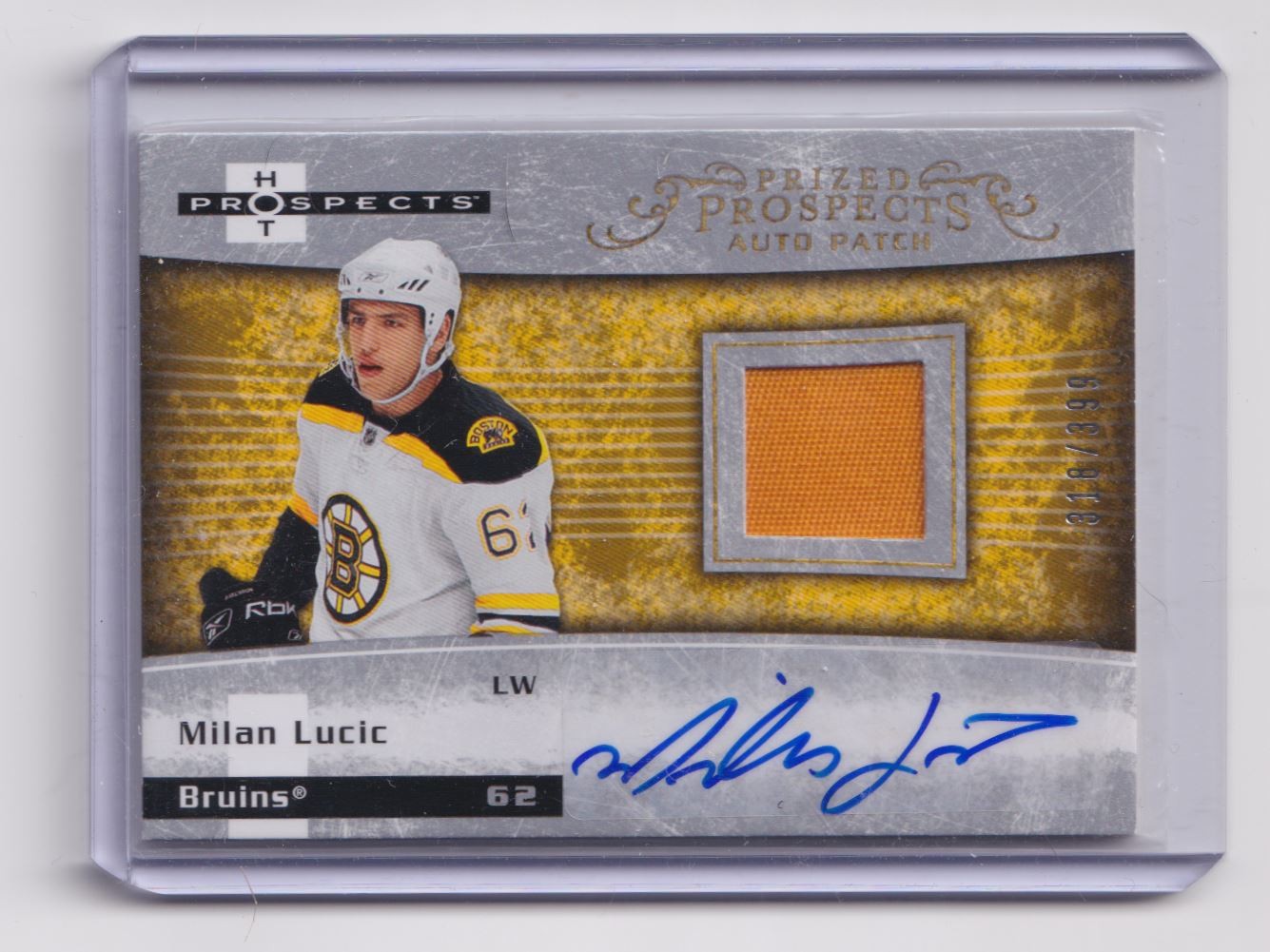 2007-08 Rookie Auto Patch Milan Lucic Rookie Auto 318/399 Boston Bruins #238