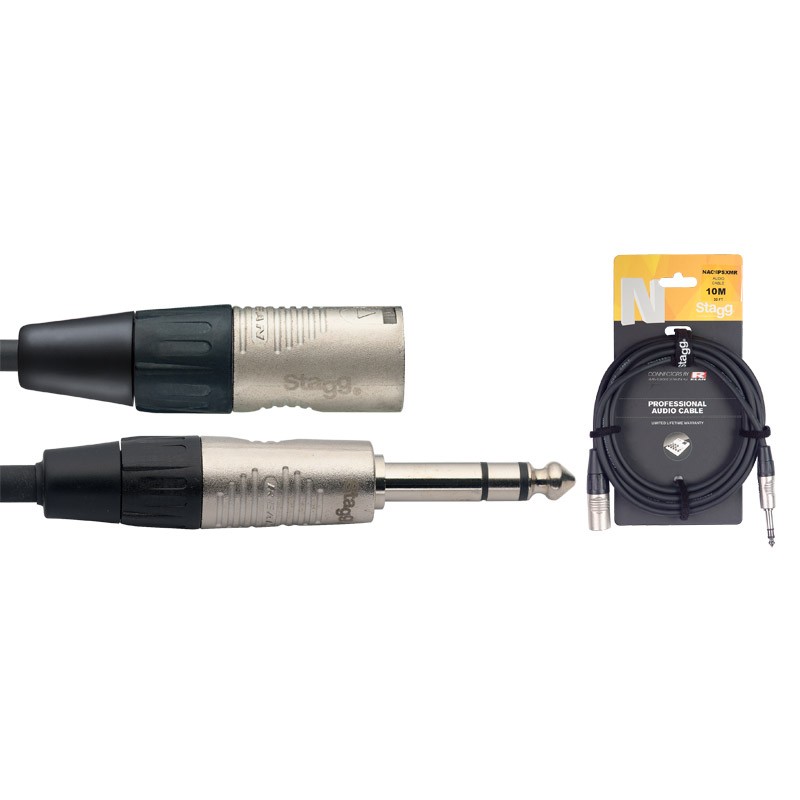 Stagg NAC10PSXMR 10M/33F Balanced Jack to Male XLR Cable (NEW)