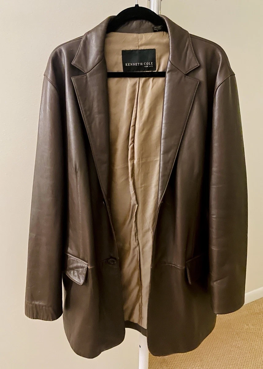 Veste Réversible Homme Kenneth Cole - Côté Velours Marron / Côté Cuir, Taille M, Neuf (étalage)