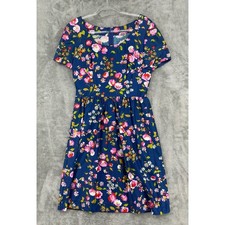 True Vintage Dress Womens Medium Floral Midi Handmade Retro Full Skirt Modest