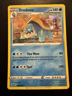 Drednaw 039/185 Cracked Ice Holo Rare Pokémon 2020 Vivid Voltage - MP