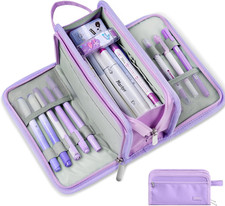 Large Pencil Case, Big Capacity Pencil Pouch Pen Bag with 3 Compartment, Port...